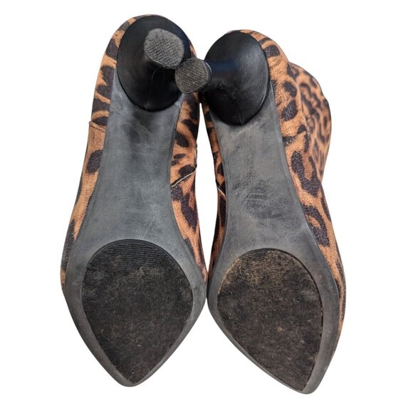 Rampage Womens Cheetah Ankle‎ Booties 7M Teeny Pointed Toe Kitten Heel Mob Wife - Picture 7 of 14